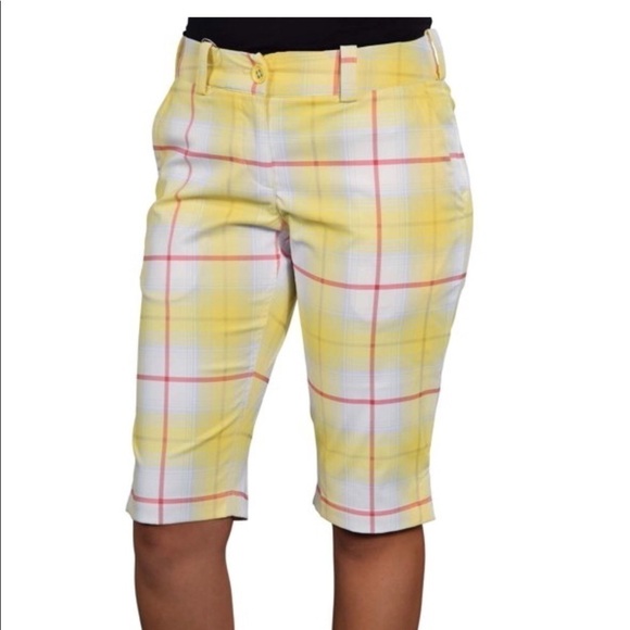 Nike Pants - Nike Golf Shorts Tartan Plaid Shorts-Yellow/Red Size 4